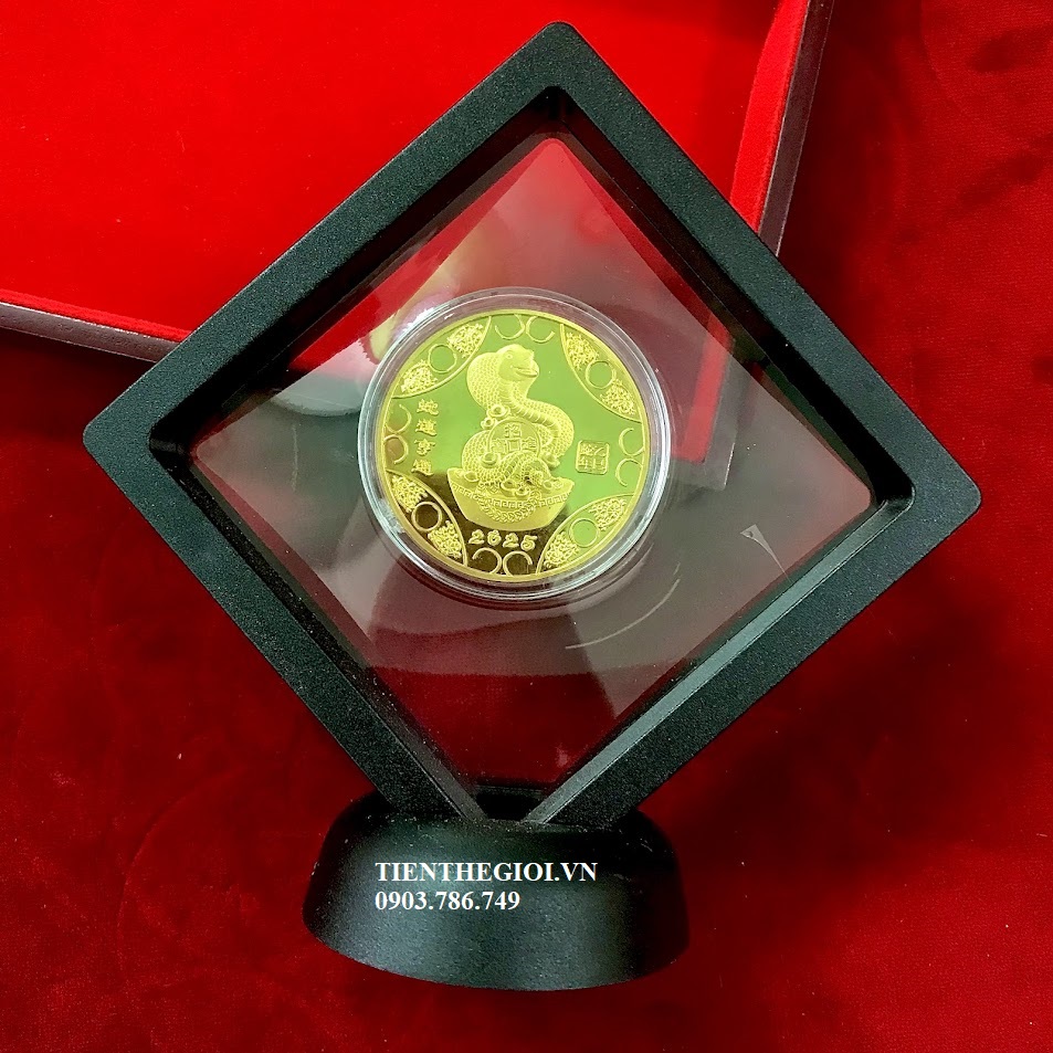 Khung Trưng Bày Xu Con Rắn Hongkong Mạ Vàng